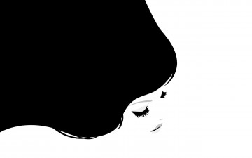 Картинка рисованные минимализм девушка лицо волос