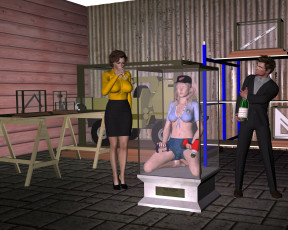 Картинка 3д+графика фантазия+ fantasy лаборатория взгляд манекен колдовство девушка мужчина фон