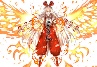 Картинка аниме touhou fujiwara no mokou