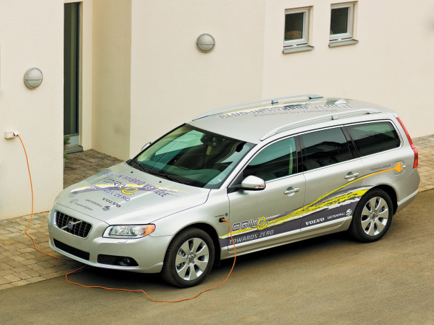 Обои картинки фото volvo v70 plug in hybrid prototype 2009, автомобили, volvo, v70, 2009, prototype, plug, in, hybrid