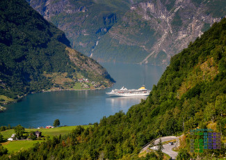 обоя норвегия, календари, техника,  корабли, гора, водоем, 2018, корабль, растения