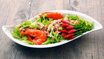 Картинка еда салаты +закуски креветки тунец салат