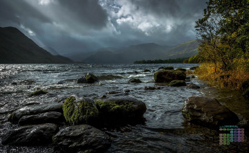 Картинка календари природа 2018 водоем облака камни деревья