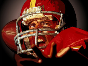 Картинка спорт 3d рисованные форма крик спортсмен игрок американский футбол регби костюм шлем мяч