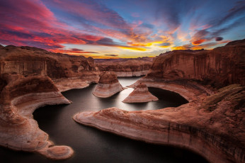 Картинка природа реки озера скалы каньон закат река