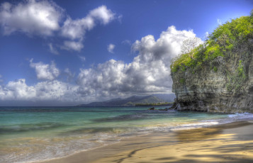 Картинка природа побережье облака океан скалы пляж
