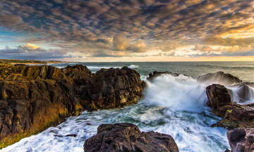 Картинка природа побережье прибой скалы океан