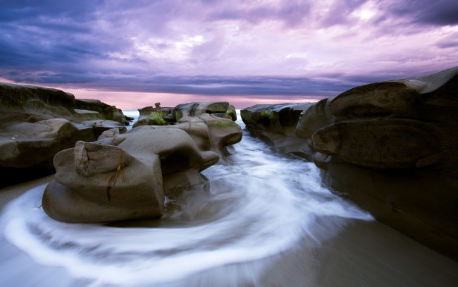 Обои картинки фото природа, побережье, bremanger, norway, рассвет, камни, пляж