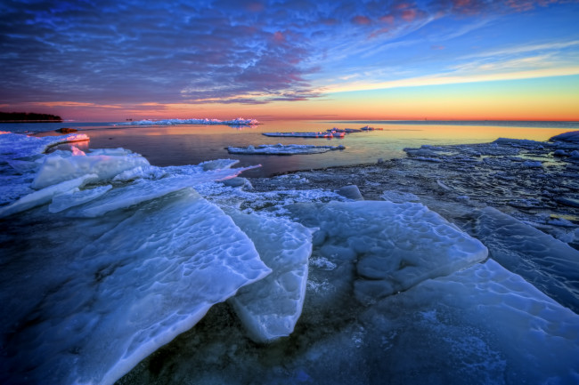Обои картинки фото природа, айсберги и ледники, льдины, океан, небо, лёд