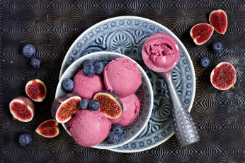 Картинка еда мороженое +десерты инжир черника