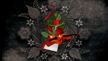 Картинка музыка -+другое розы скрипка