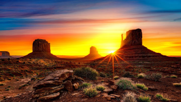 Картинка природа восходы закаты долина прерия закат камни небо скалы