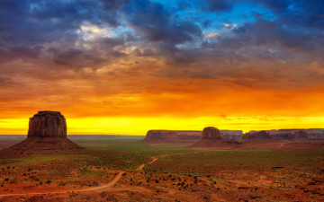 Картинка природа восходы закаты камни закат прерия долина скалы небо