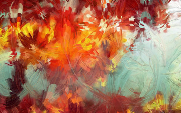 Картинка рисованное абстракция мазки цвета осень