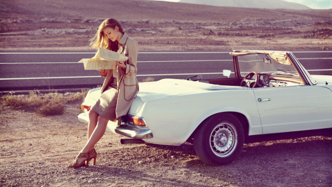 Обои картинки фото автомобили, -авто с девушками, adela, сapova, модель, знаменитости, кабриолет, карта