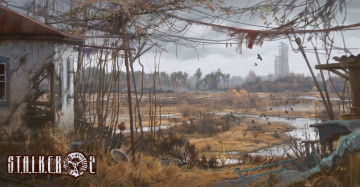Картинка видео игры сталкер украина припять болото дом здание