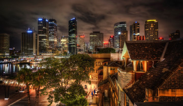 Картинка australia sydney города сидней австралия дома огни ночь