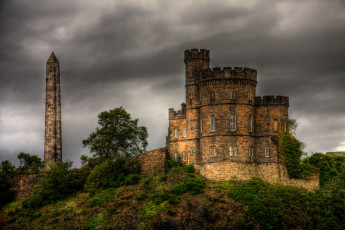 Картинка old+calton+hill+cemetery города эдинбург+ шотландия холм замок башня