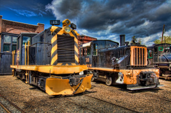 Картинка техника локомотивы рельсы депо