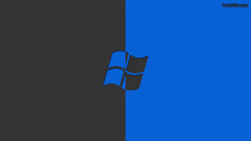 обоя компьютеры, windows xp, темный, синий, логотип