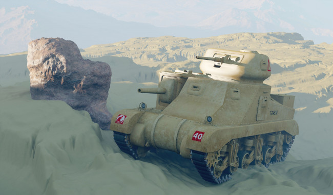 Обои картинки фото техника, 3d, песок, танк