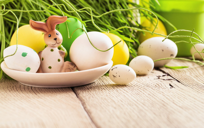 Обои картинки фото праздничные, пасха, яйца, кролик
