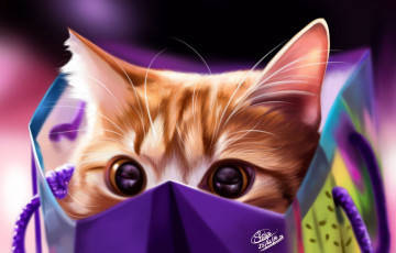 Картинка рисованное животные +коты кошка пакет