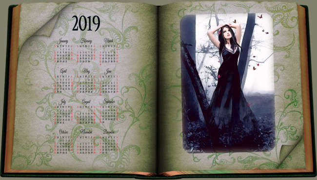 Обои картинки фото календари, фэнтези, книга, девушка