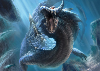 Картинка вурм фэнтези драконы самый свирепый водяной дракон