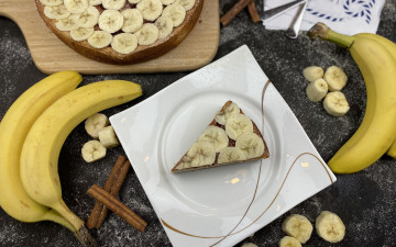 Картинка еда пироги бананы пирог банановый корица