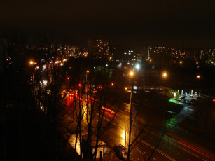 обоя ночная, москва, вид, из, моего, окна, города, россия
