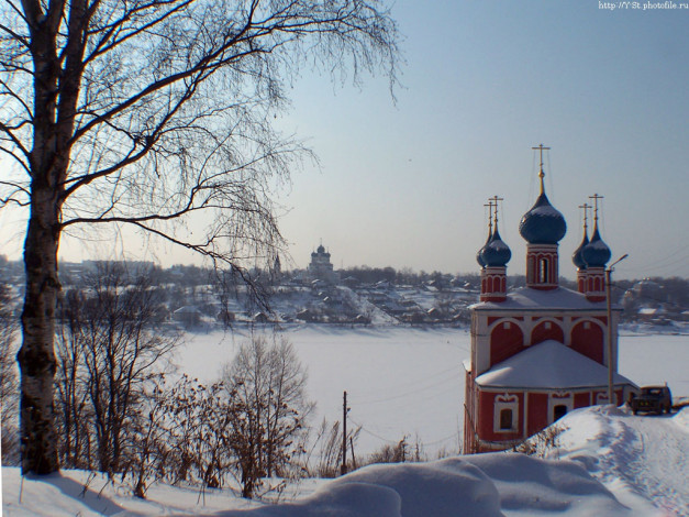 Обои картинки фото тутаев, зима, казанская, церковь, города, православные, церкви, монастыри