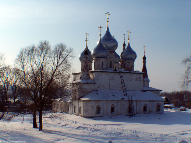 Обои картинки фото тутаев, зима, крестовоздвиженский, собор, города, православные, церкви, монастыри