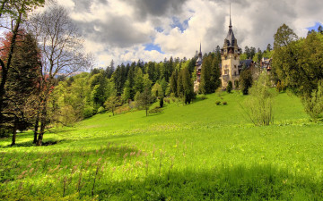 обоя peles, castle, sinaia, romania, города, замок, пелеш, румыния