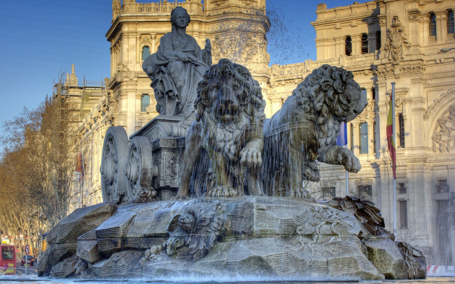 Обои картинки фото fuente, de, cibeles, la, madrid, spain, города, мадрид, испания