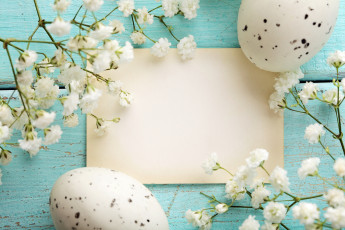 Картинка праздничные пасха открытка цветочки гнездо яички праздник