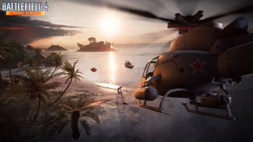 обоя видео игры, battlefield 4, море, вертолет