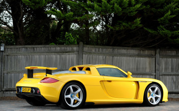Картинка porsche автомобили жёлтый