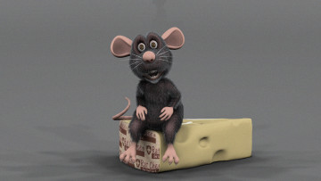 Картинка 3д+графика юмор+ humor взгляд сыр мышь