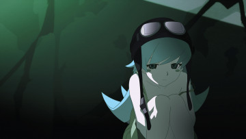 Картинка аниме bakemonogatari oshino shinobu шлем девушка вампир помещение очки touchofgrey