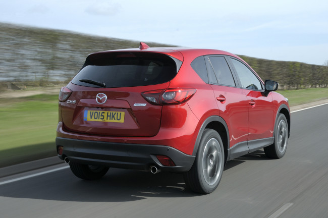 Обои картинки фото автомобили, mazda, cx-5, uk-spec, ke, 2015г, красный