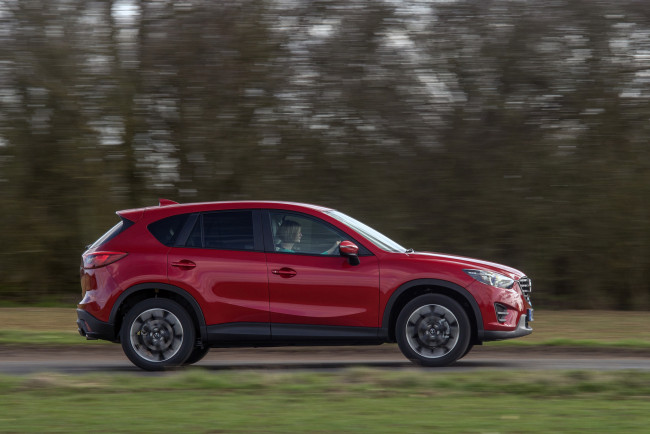 Обои картинки фото автомобили, mazda, cx-5, uk-spec, ke, 2015г, красный