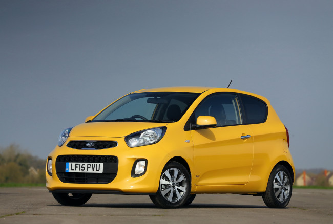 Обои картинки фото автомобили, kia, picanto, sr7, ta, 2015г, желтый