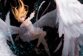Картинка аниме ангелы +демоны падение tagme artist девушка ангел