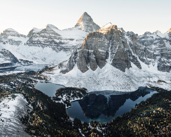 Обои картинки фото природа, горы, снег, канада, зима