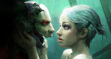 Картинка фэнтези красавицы+и+чудовища девушка фон взгляд робот