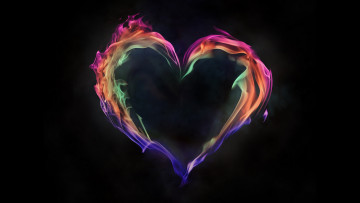 обоя 3д графика, романтика , romantics, сердечко, огонь, цвета