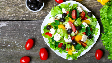 Картинка еда салаты +закуски греческий салат помидоры сыр маслины