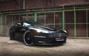 обоя aston martin dbs, автомобили, aston martin, черный, здание