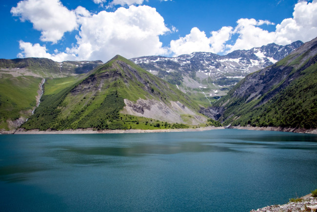 Обои картинки фото lac de grand maison, french alps, природа, реки, озера, lac, de, grand, maison, french, alps